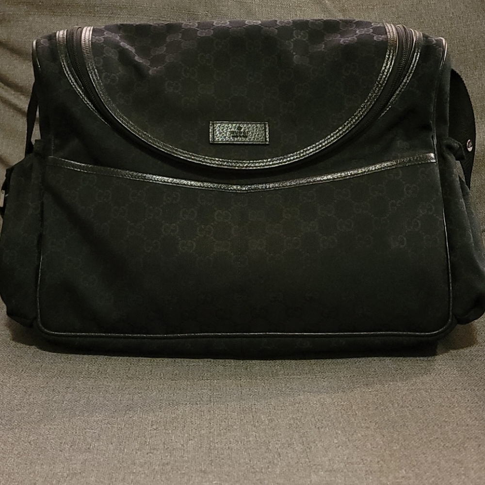 Gucci GG Black Canvas Diaper Bag